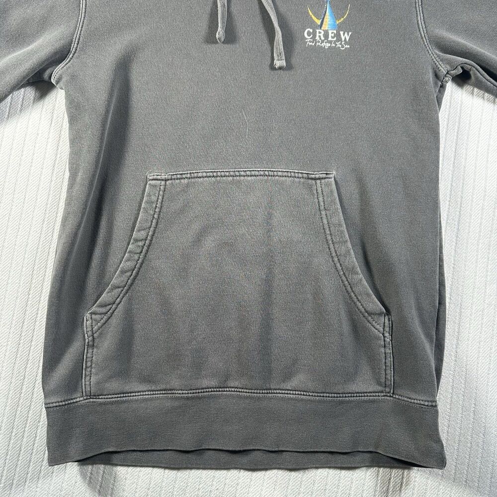 Salty Crew Hoodie Mens Small Gray Pullover Graphic Fishing Surf Sweatshirt - Picture 4 of 16